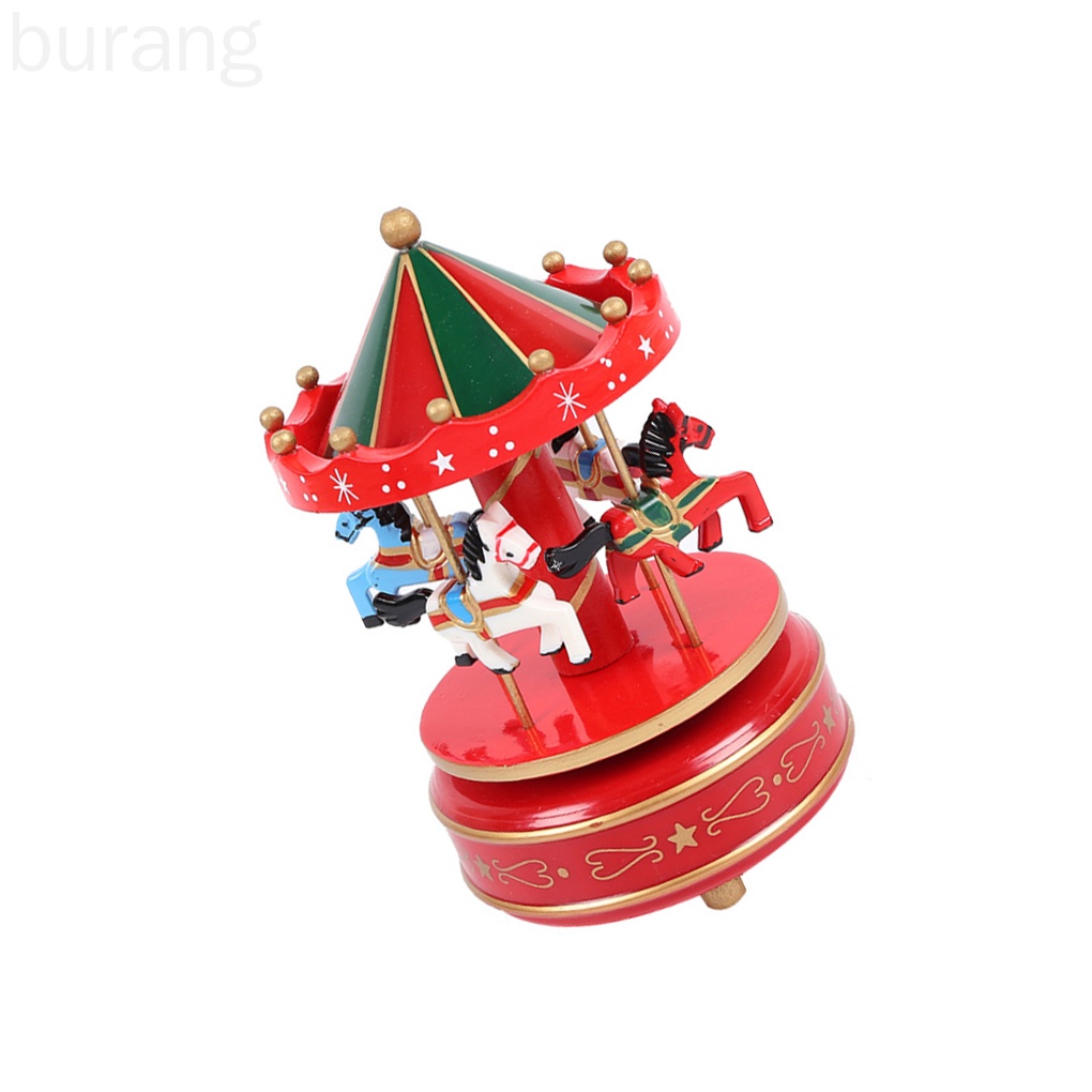 Hộp nhạc xoay tròn bằng nhựa di động trang trí Giáng Sinh
