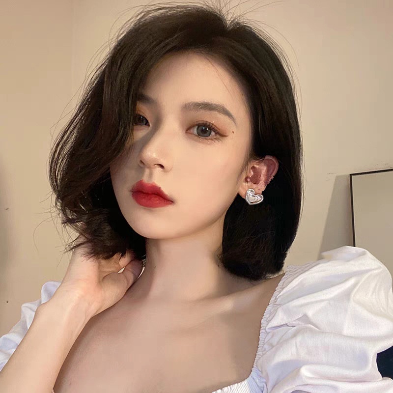 Khuyên Tai Hình Trái Tim Đơn Giản Phong Cách Punk Hip Hop Hàn Quốc 19A1232