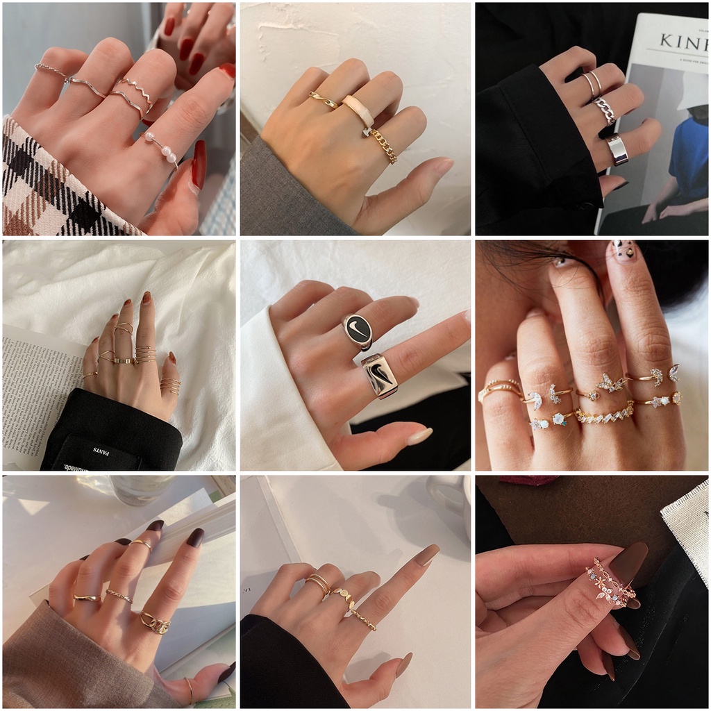 Set 50 Nhẫn Đeo Tay Hình Trái Tim Ngọt Ngào Có Thể Điều Chỉnh Kích Cỡ Cho Nữ