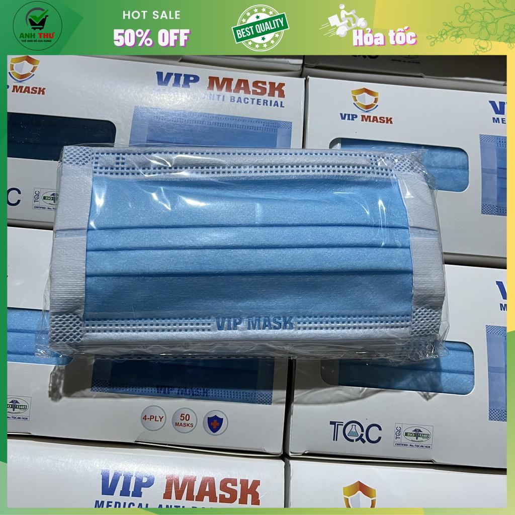 Nguyên thùng 50 hộp khẩu trang y tế 4 lớp màu xanh an toàn chất lượng