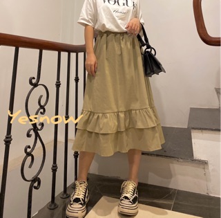 Chân váy ulzzang chất xịn vạt bèo tầng dáng dài nữ ( video vs ảnh thật )