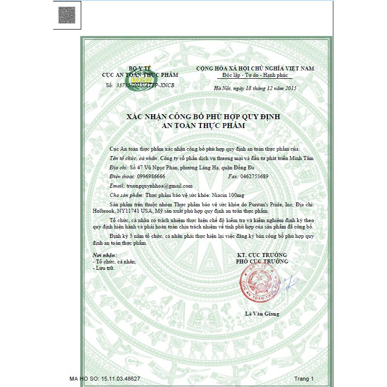 Viên uống bổ sung Vitamin B3 PP nhiệt miệng, viêm da, ngừa lão hóa Puritans Pride Niacin 100 viên.