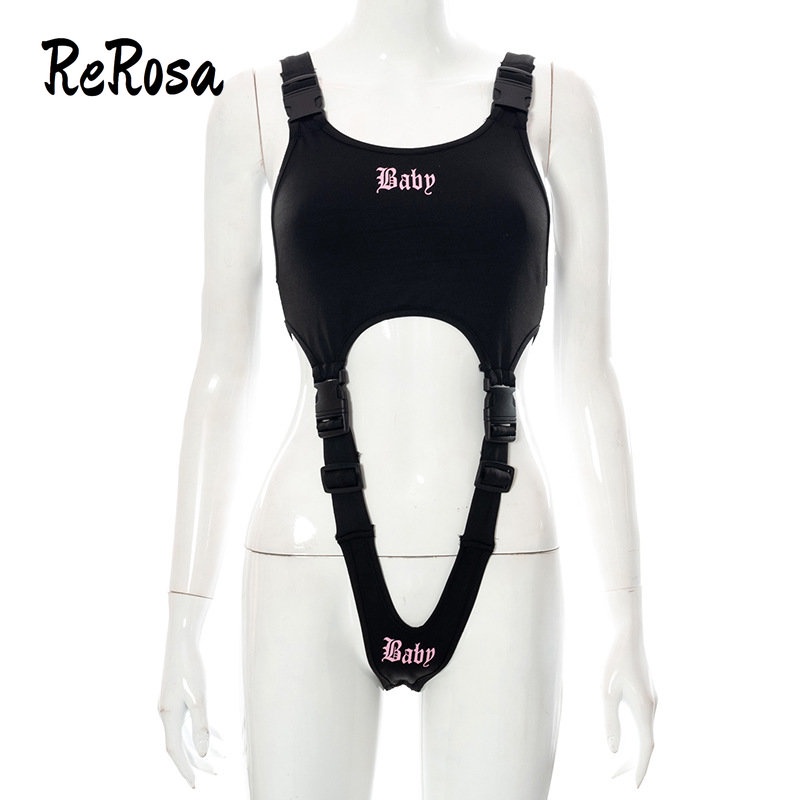 [Mã TOPMAY giảm đến 25k đơn 150k] Rerosa Áo Liền Quần Hai Dây In Chữ Màu Trơn Cho Nữ | BigBuy360 - bigbuy360.vn