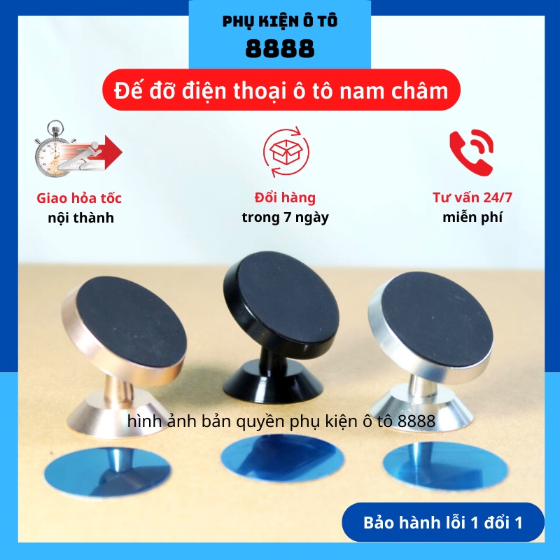 Giá đỡ điện thoại nam châm trên ô tô, kim loại, xoay 360 độ, lực hút mạnh, siêu bền, siêu chắc, phù hợp mọi điện thoại