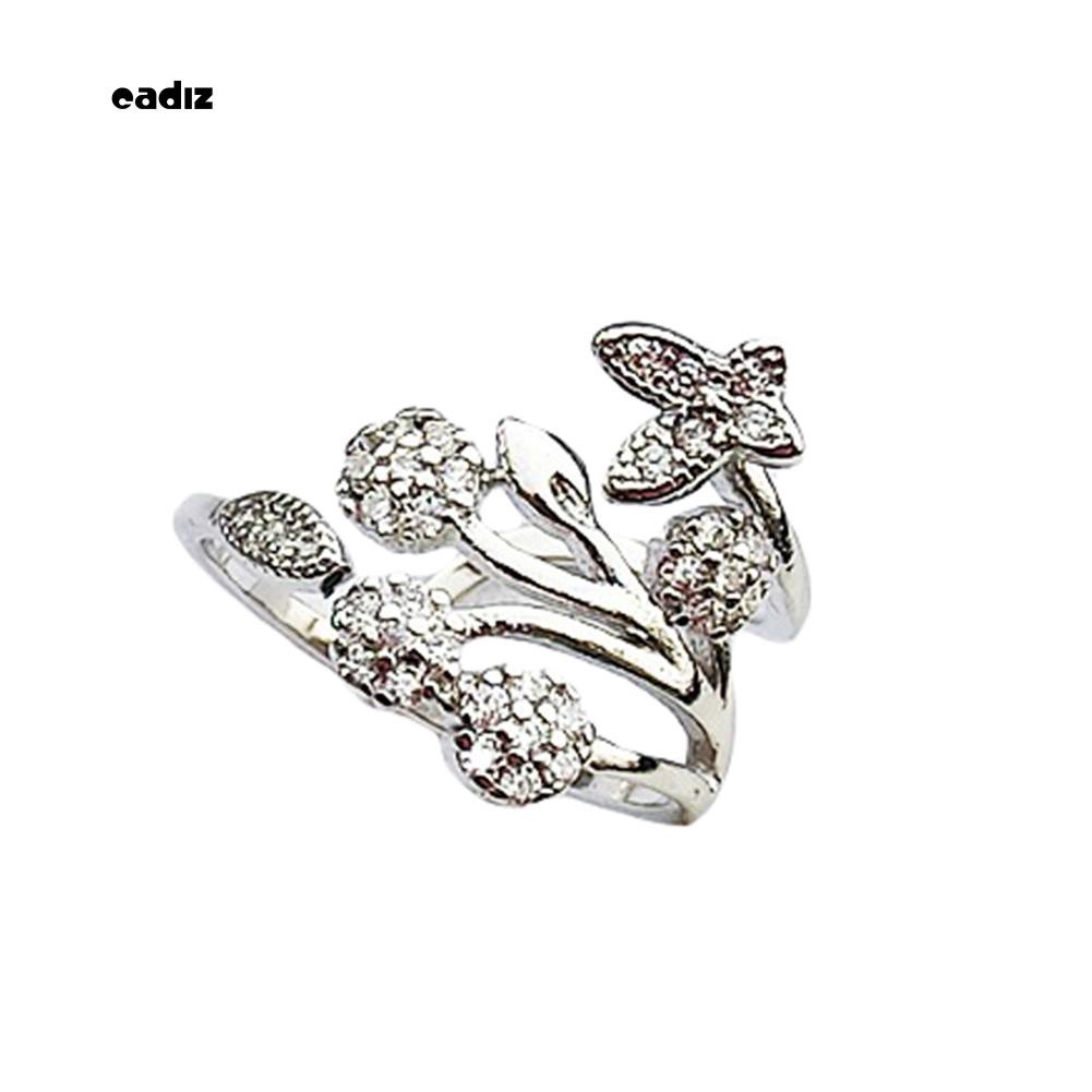 Nhẫn đính hôn nữ mạ bạc hình bươm bướm