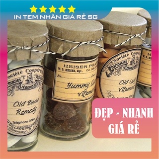 [Combo] in tem nhãn giấy kraft - da bò - rẻ đẹp