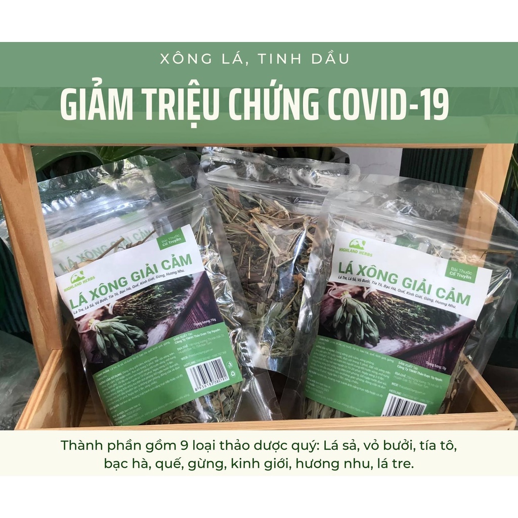 Lá Xông Giải Cảm Thảo Dược Tây Nguuyên (70g) Xông Phòng, Giảm Các Triệu Chứng Cảm Cúm, Cảm Lạnh - LAI'S STORE