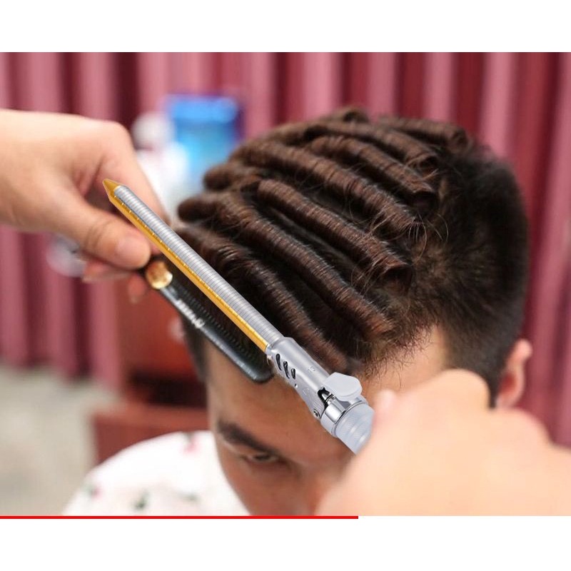 Máy uốn tóc nam xoăn xù mì tôm , Máy uốn xoăn giả size bé 9mm,13MM,16MMCao Cấp