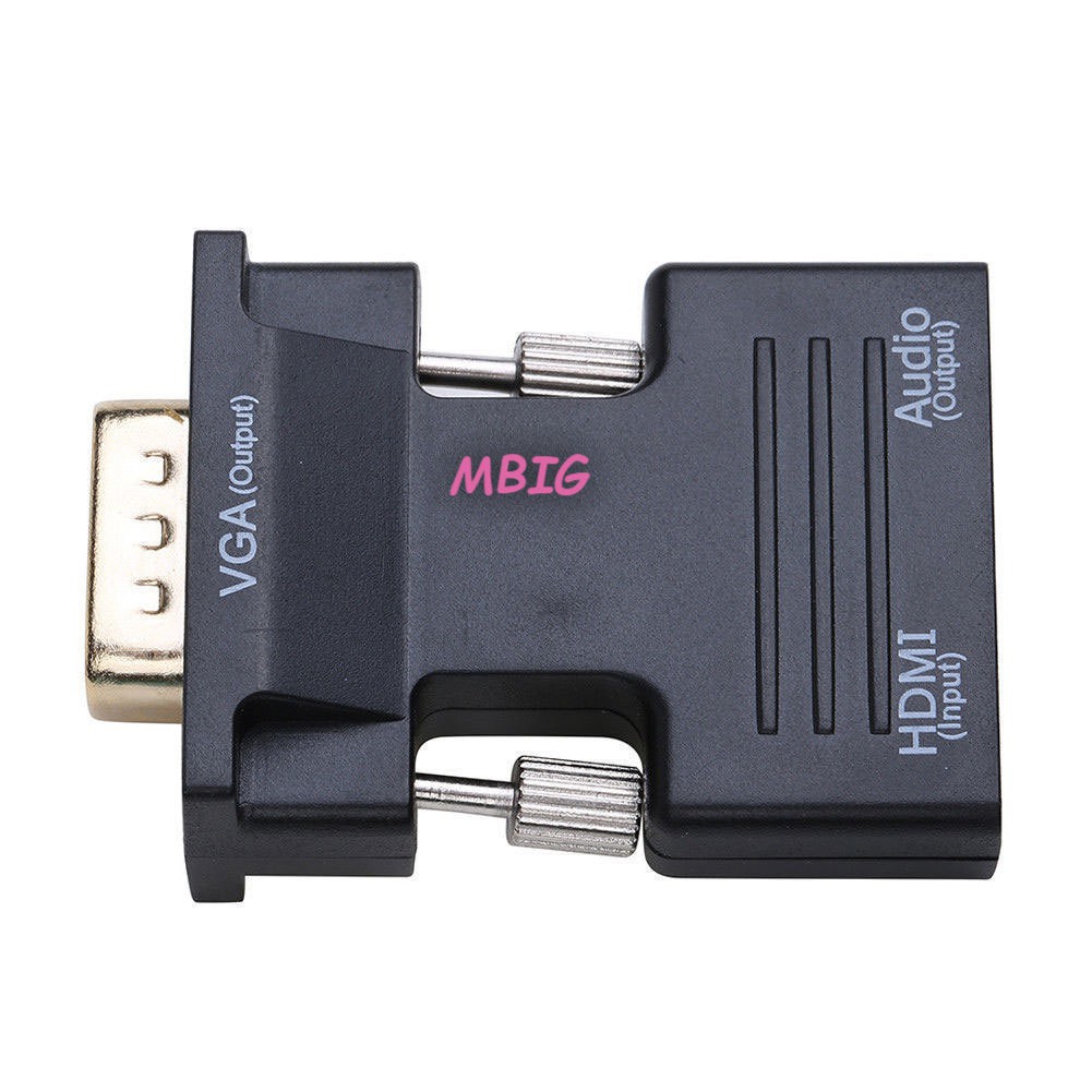 Thiết bị chuyển đổi HDMI sang VGA có đầu chuyển đổi âm thanh 1080P tiện dụng