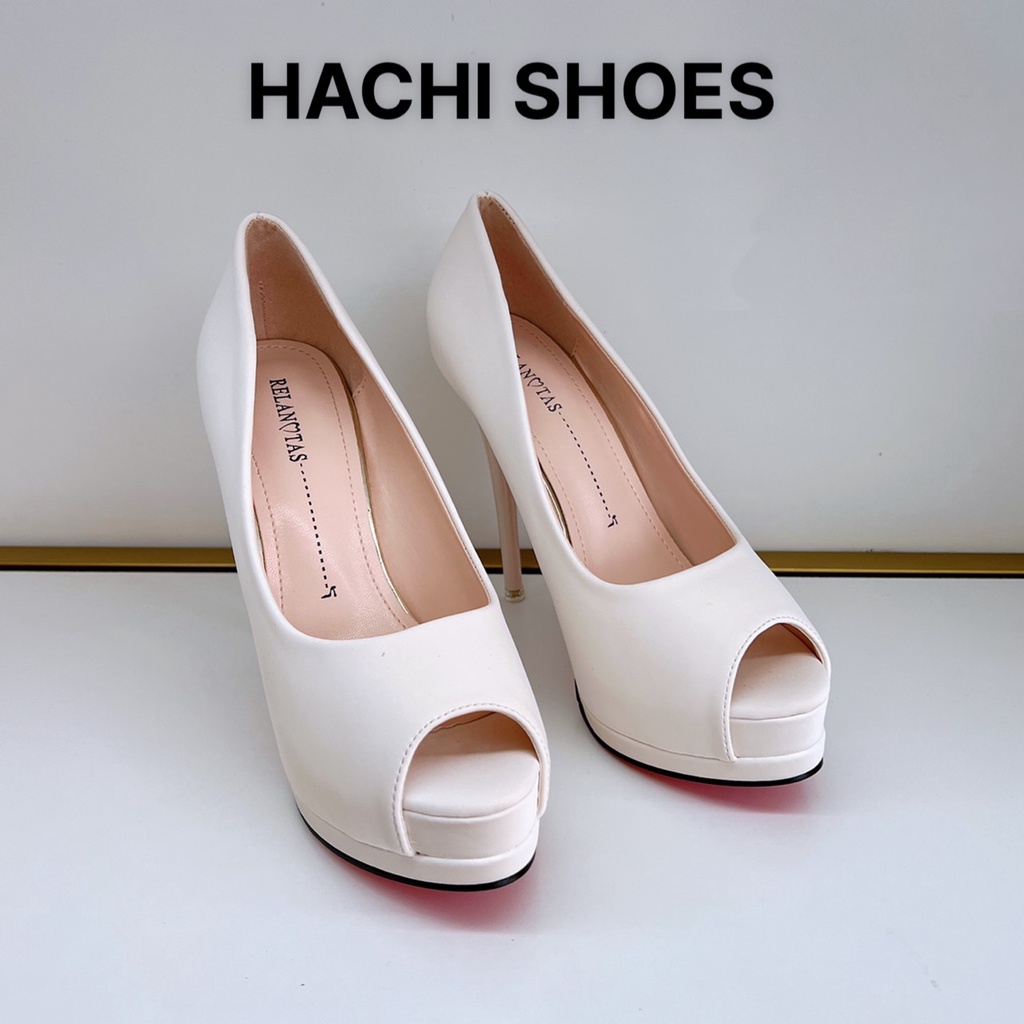 Giày Cao Gót Nữ Đế Đúp Hở Mũi Cao 12p size 34-38 fulbox 29239-20