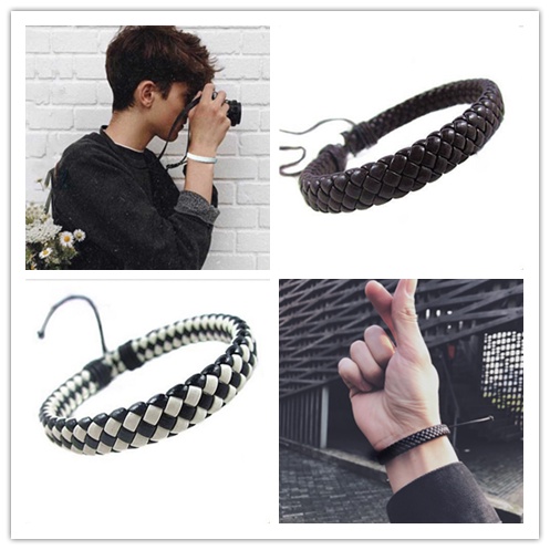 Vòng Tay Da Bện Thủ Công Nhiều Màu Tùy Chỉnh Thời Trang Cho Nam Và Nữ