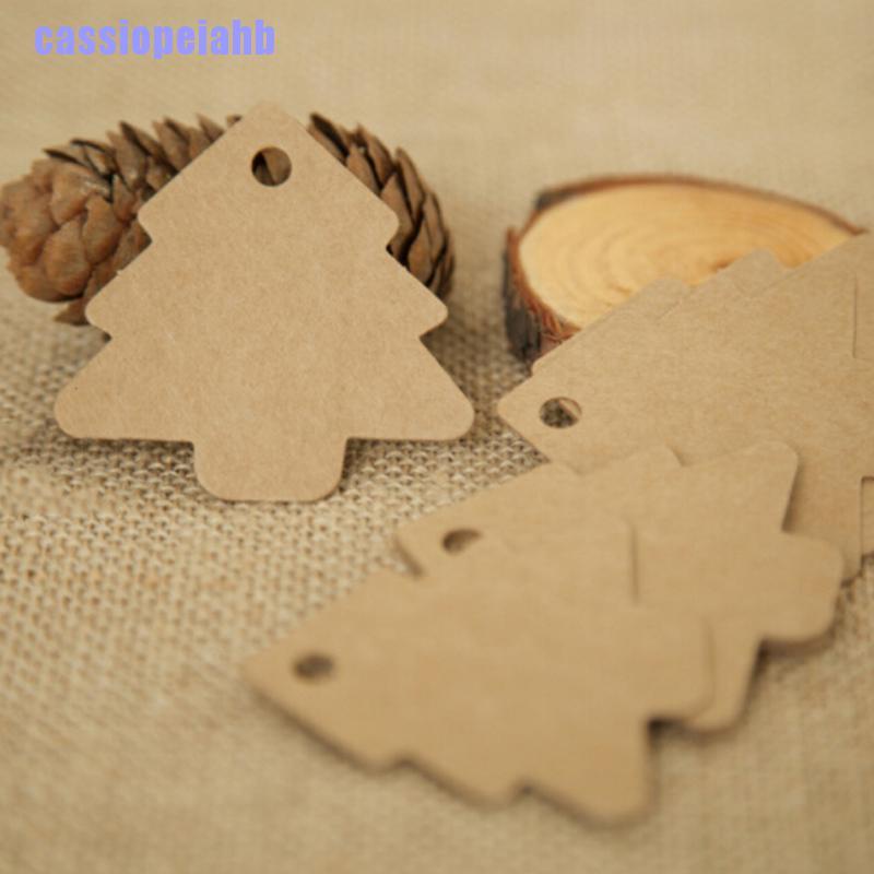Set 50 thẻ giấy Kraft thiết kế hình cây thông noel trang trí tiệc cưới tiệc giáng sinh | BigBuy360 - bigbuy360.vn