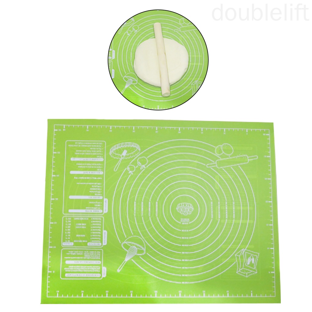 Tấm Lót Nhào Bột Làm Bánh Bằng Silicone Chống Dính Có Thước Đo Tiện Dụng