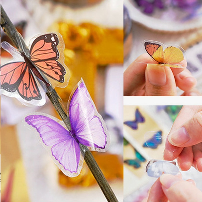 Bộ 40 Miếng Dán Hình Bướm/ Thú Cưng/ Động Vật Chống Thấm Nước Phong Cách Cổ Điển Độc Đáo DIY