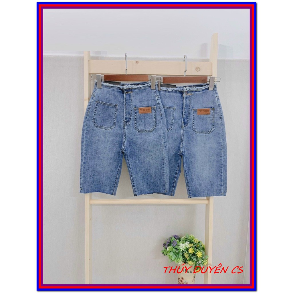 Quần jean nữ LỬNG TÚI BẦU LƯNG TUA RUA siêu đẹp màu xanh siêu đẹp -LO21