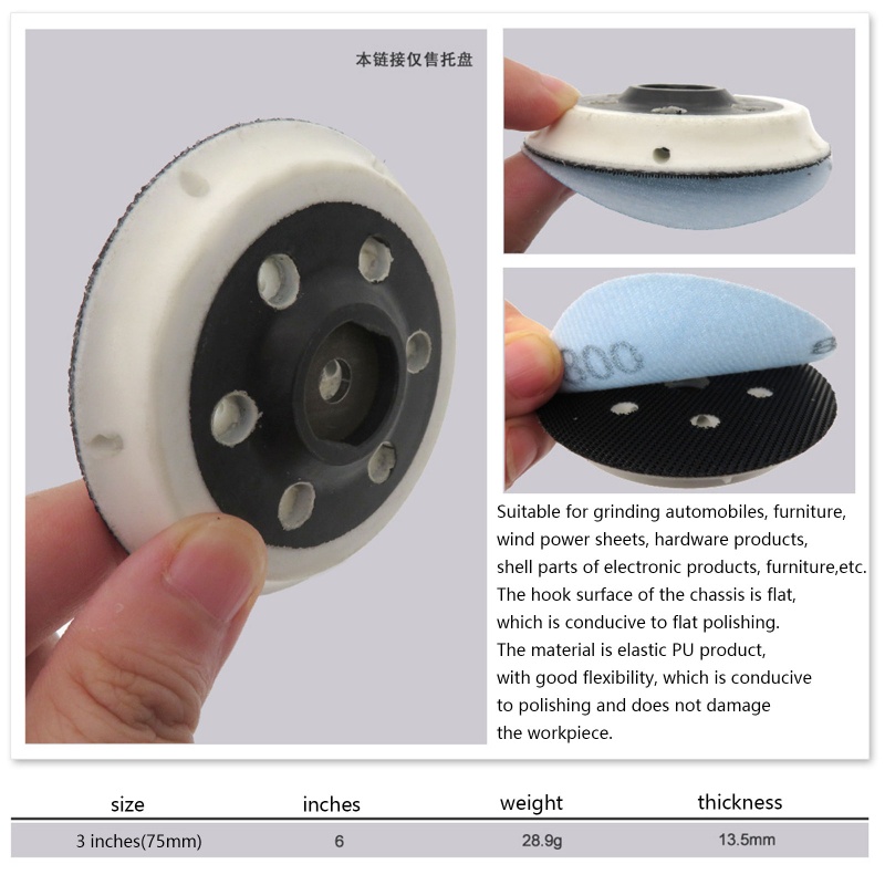 Giấy Nhám Mài Đánh Bóng / Đánh Bóng / Đánh Bóng Kim Loại / Sơn Xe Hơi 3 Inch 6 Lỗ Móc