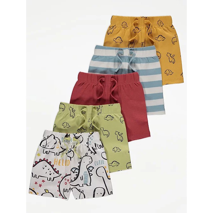 Set 5 quần shorts bé trai sz 6-9m, in hình khủng long, hàng Geor.ge săn SALE