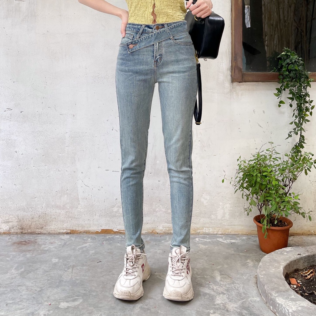 QUẦN JEANS SKINNY NỊT LƯNG ZAREEN JEA125 XANH NHẠT