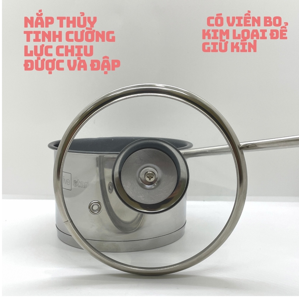 Nồi fivestar quấy bột, quánh nấu bột chống dính, nồi nấu mì, cháo, xoong nồi bếp từ - Vkmart