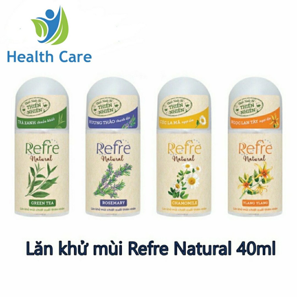 Refre Natural - Lăn khử mùi chiết xuất từ thiên nhiên 40ml