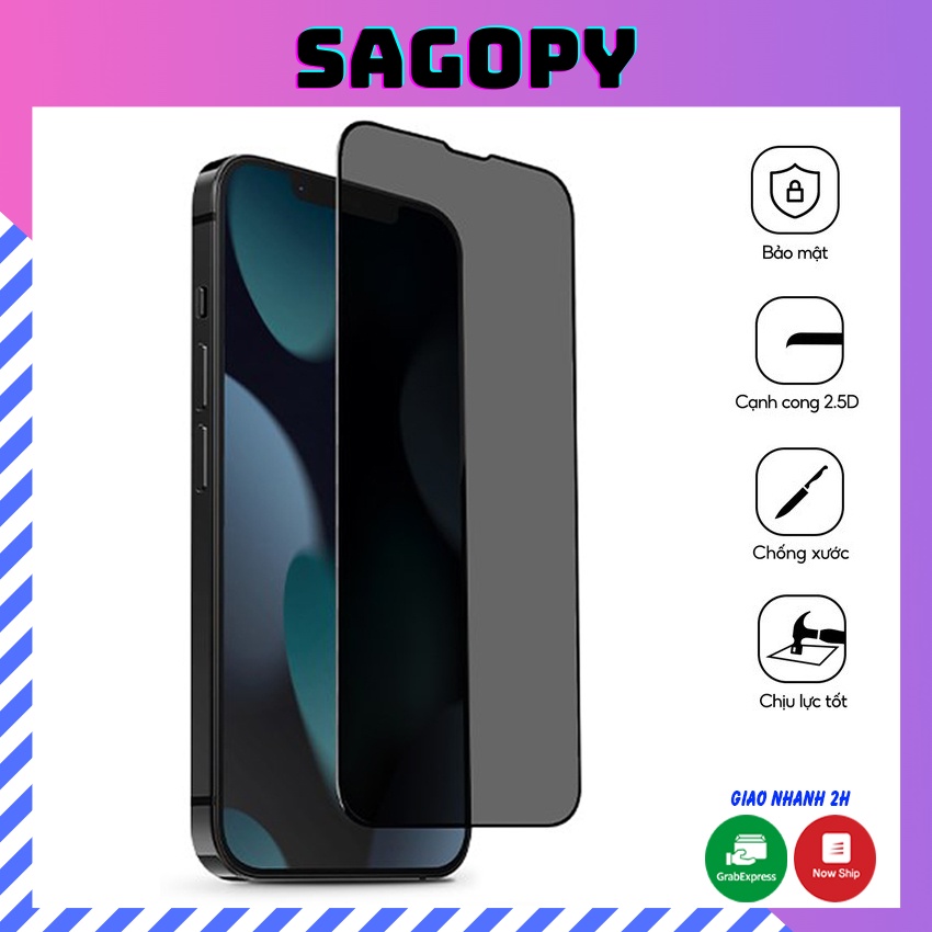 Cường lực iphone, kính cường lực chống nhìn trộm Full màn 6s/7/7plus/8plus/x/xs/11/11 Pro Max/12 Pro Max/13/13 Promax