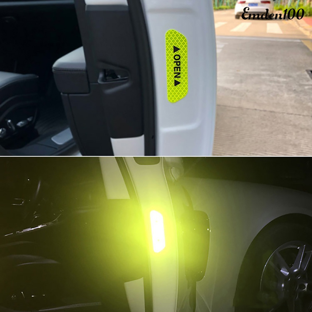 Bộ 4 Miếng Dán Phản Quang Cảnh Báo Mở Cửa Xe Ô Tô