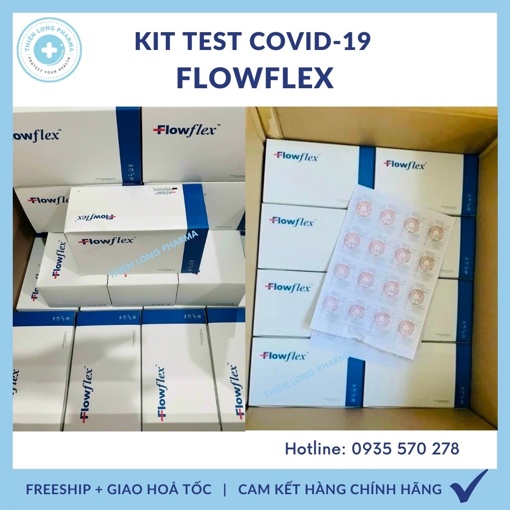 Que test nhanh Covid-19 Flowflex Antigen Rapid, Kit test nhanh kháng khuyên tại nhà Chính Hãng Công Nghệ Mỹ