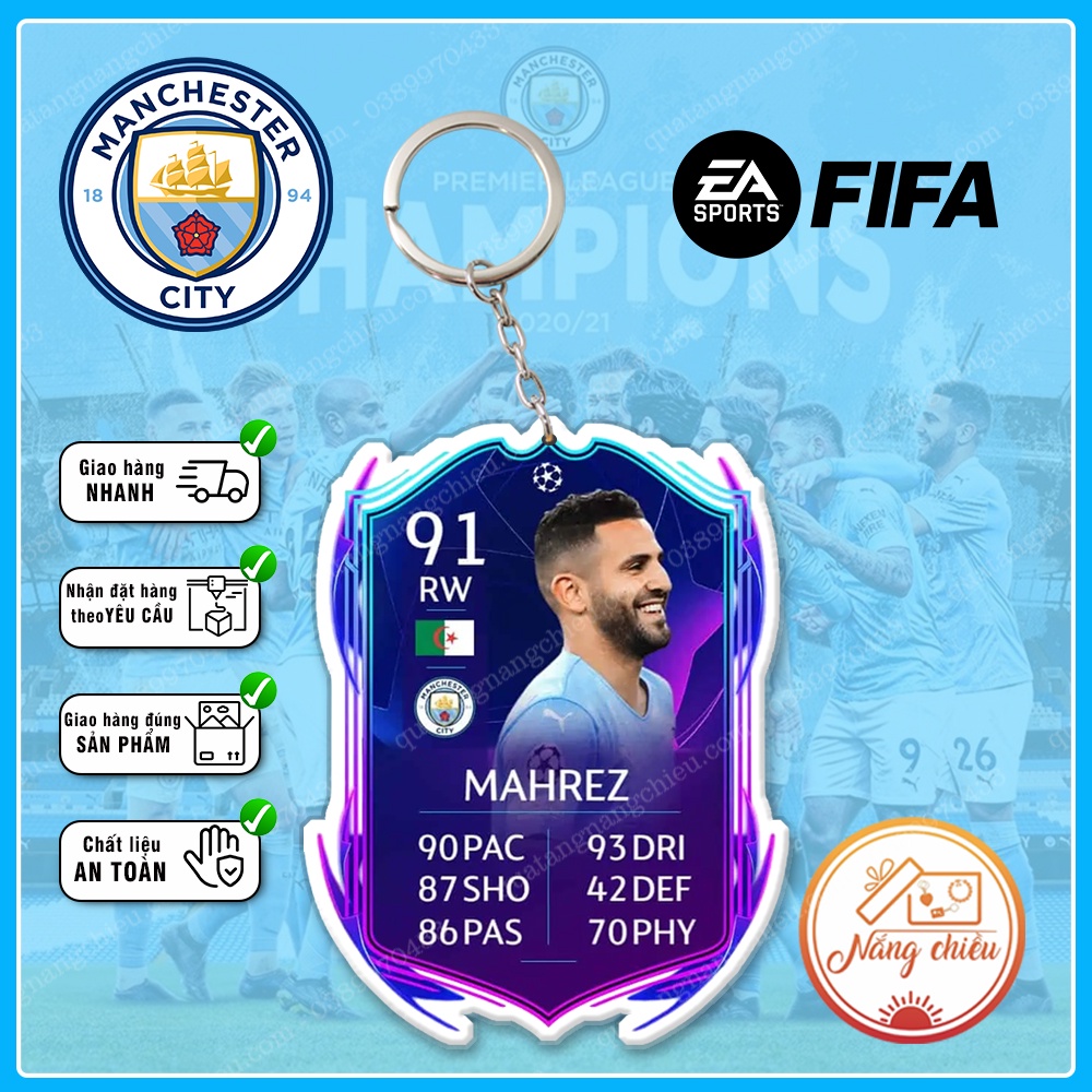 Móc khóa CLB Manchester City, Móc khóa thẻ cầu thủ - Thiết kế với mọi nhân vật ☘️MÓC KHÓA THẺ CẦU THỦ☘️