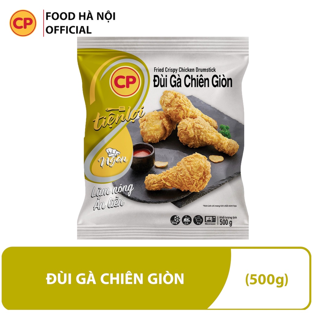 Gà chiên CP - Đùi gà chiên giòn túi 500g, không cần rã đông chế biến trong vài phút [ HN giao hoả tốc 1h]