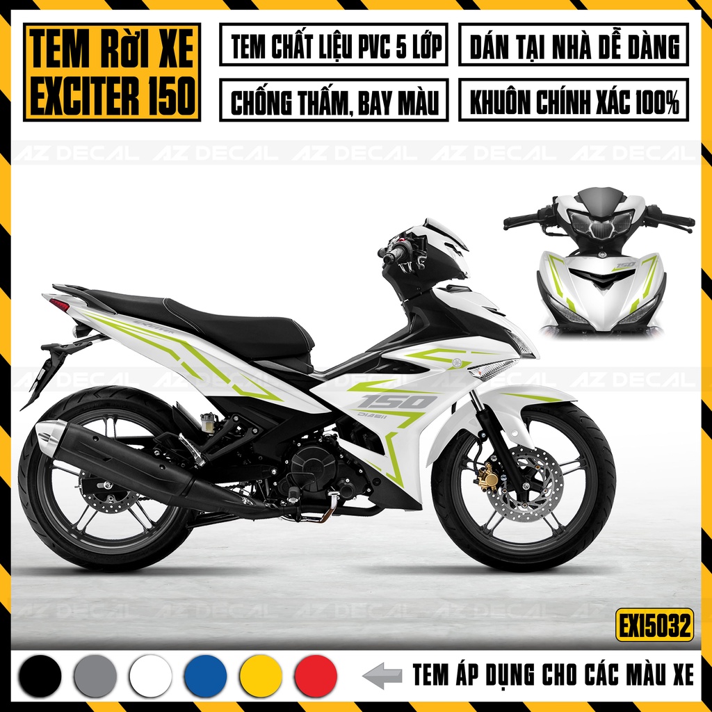 Tem Exciter 150 Thiết Kế Tem Chỉ Cực Chất | EX15032 | Decal Dán Xe Ex 150 Chống Nước Bền Màu Dễ Dán Tại Nhà