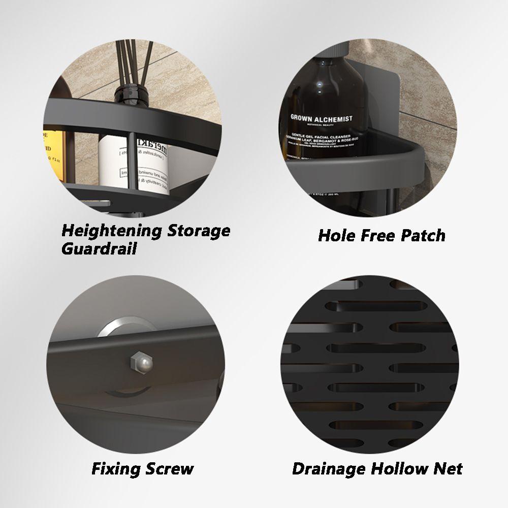 Kệ để đồ nhà tắm/ phòng bếp gắn góc tường dán dính không cần khoan lỗ tiết kiệm không gian nhiều màu sắc tiện lợi