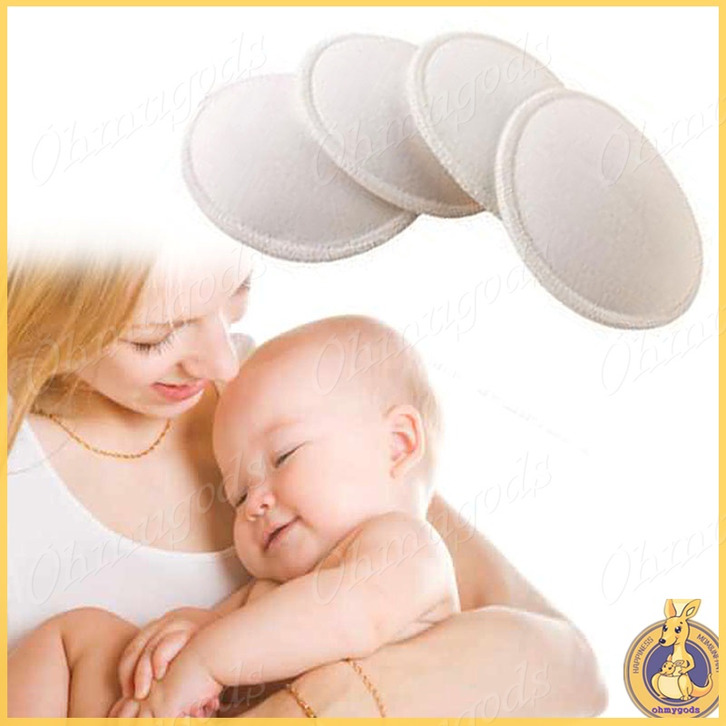 Bộ 4 Miếng Đệm Ngực Thấm Hút Sữa Mẹ Có Thể Tái Sử Dụng Tiện Lợi