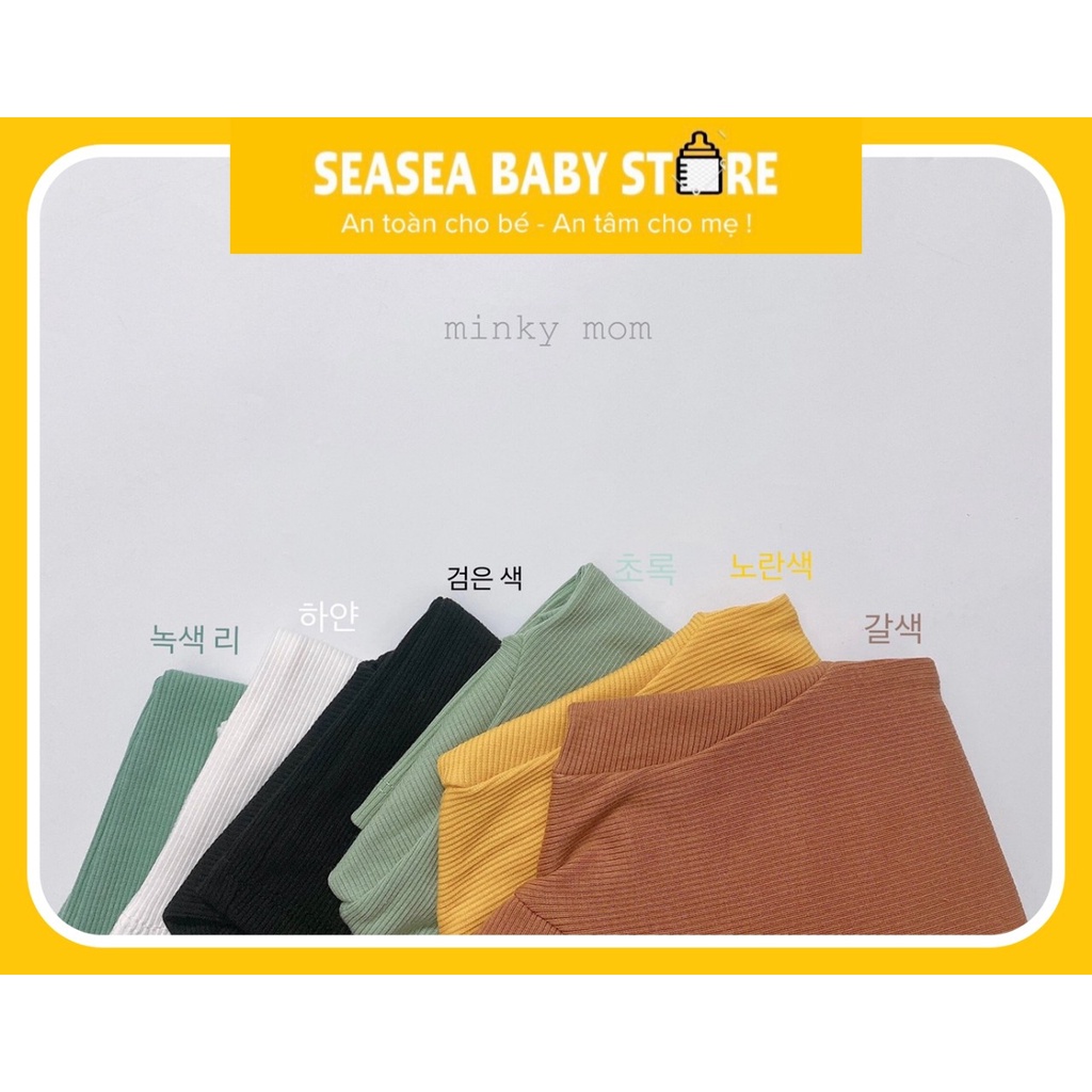 Áo Len Tăm MINKY MOM Cổ Cao 3 Phân Cho Bé, vải mềm mịn, an toàn cho bé  mã ALTTM03