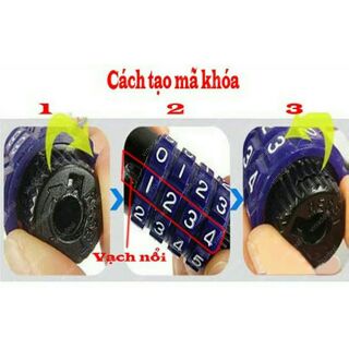 Khóa xe đạp 5 số dây cáp đổi mã