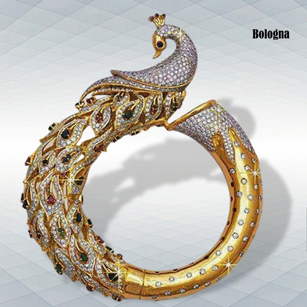 Nhẫn HợP Kim ĐíNh Đá HìNh Đuôi Công Xinh XắN