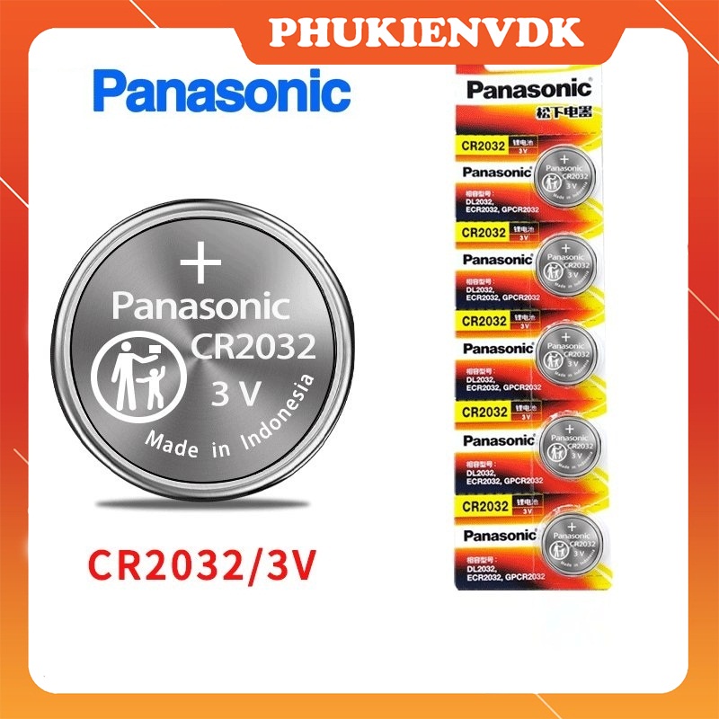 Pin Panasonic CR2032 CR1632 CR2025 CR1220 CR1620 CR2016 CR1616 (vỉ 5 viên)