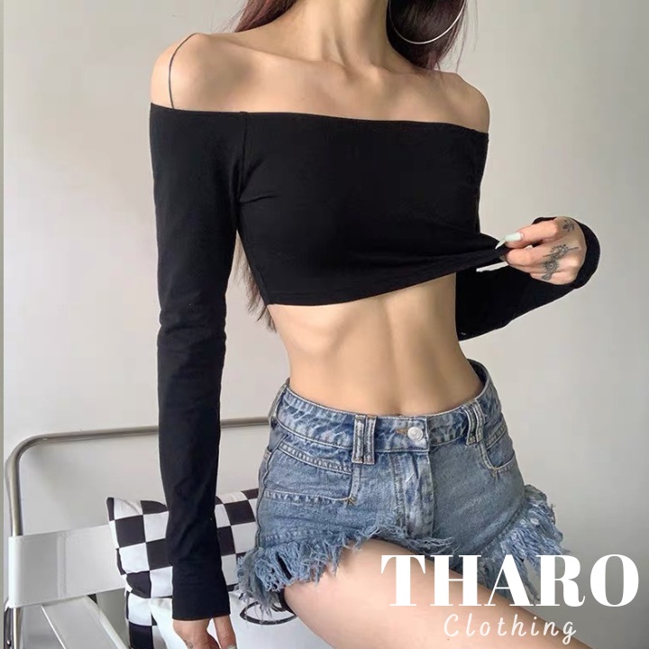 Áo Croptop Nữ Trễ Vai Tay Dài - Tharo Clothing [AO00073]