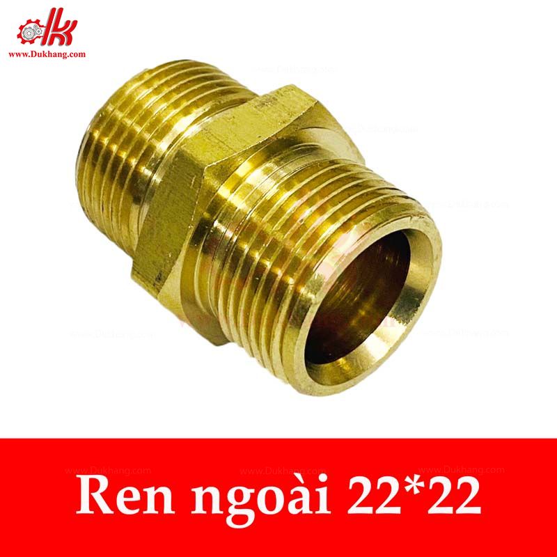 Nối ren thau 22 - Cút Ren nối dây rửa xe 22mm