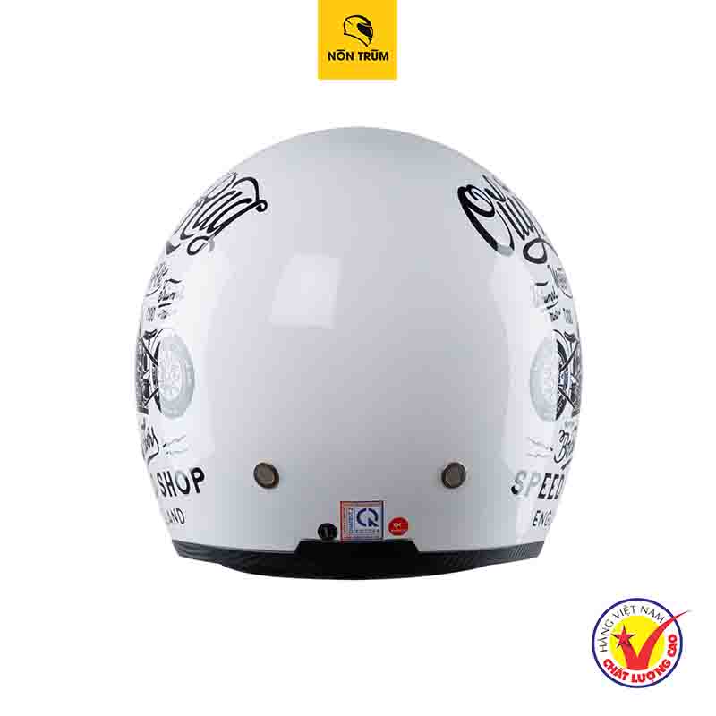 Nón bảo hiểm 3/4 Royal M139 có kính âm V5 trắng