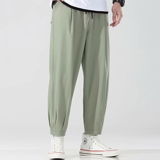 Quần Dài Vải Lụa Lạnh Mỏng Co Giãn Tốt Thời Trang Nhật Hàn Cho Nam Size M-5Xl | BigBuy360 - bigbuy360.vn