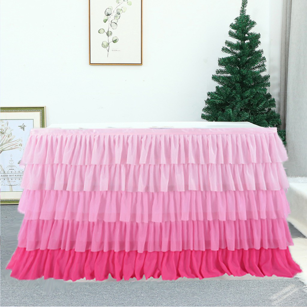 Váy Quây Bàn Sinh Nhật Vải Voan 0.7m*2m7 - Phụ Kiện Decor Bàn Gallery/Sự Kiện Công Ty - Gifthaus HCM