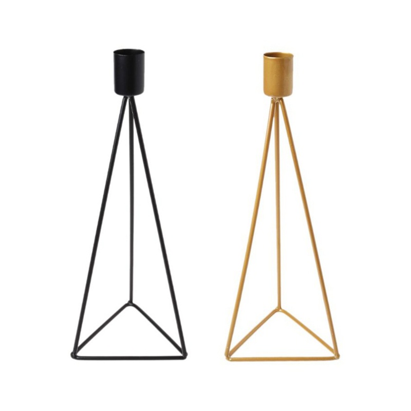 Set 2 Giá Đỡ Đèn Cầy Bằng Sắt Họa Tiết Hình Học Độc Đáo Trang Trí Tiệc Kỷ Niệm
