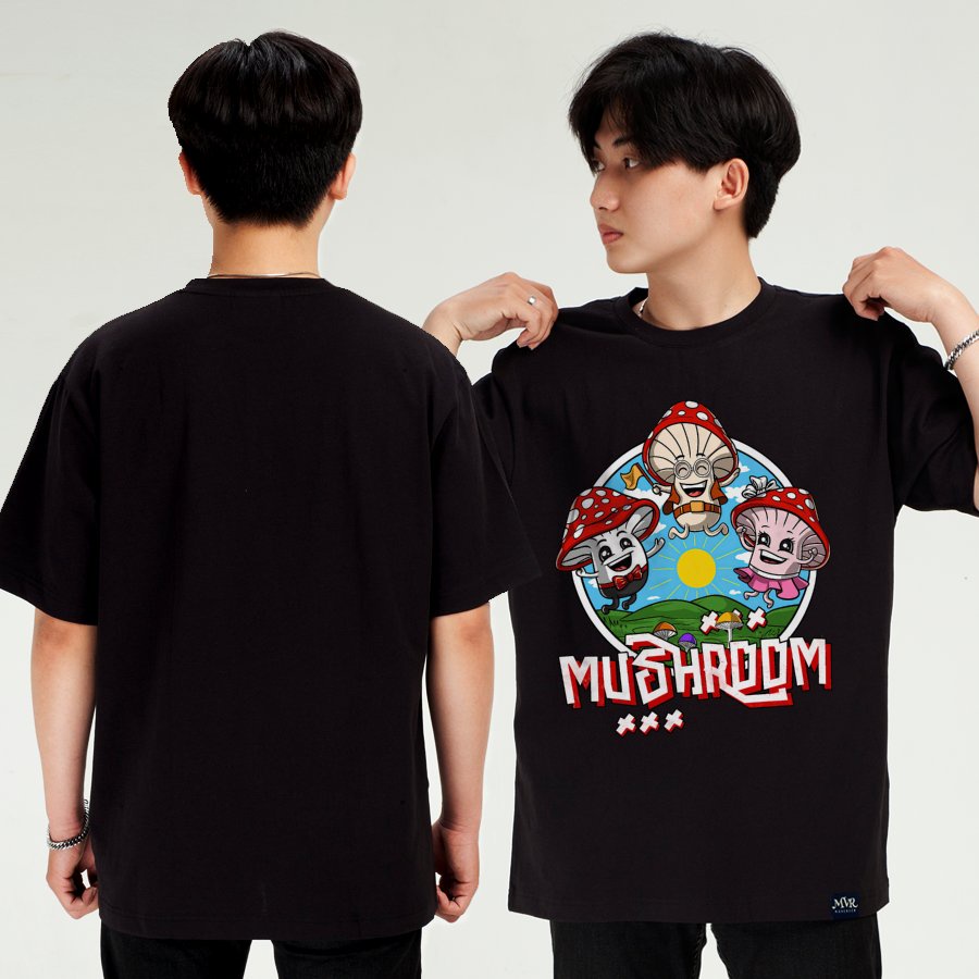 Áo thun nam nữ cổ tròn Ba cây nấm và ông mặt trời chiếu sáng MVR BB3966