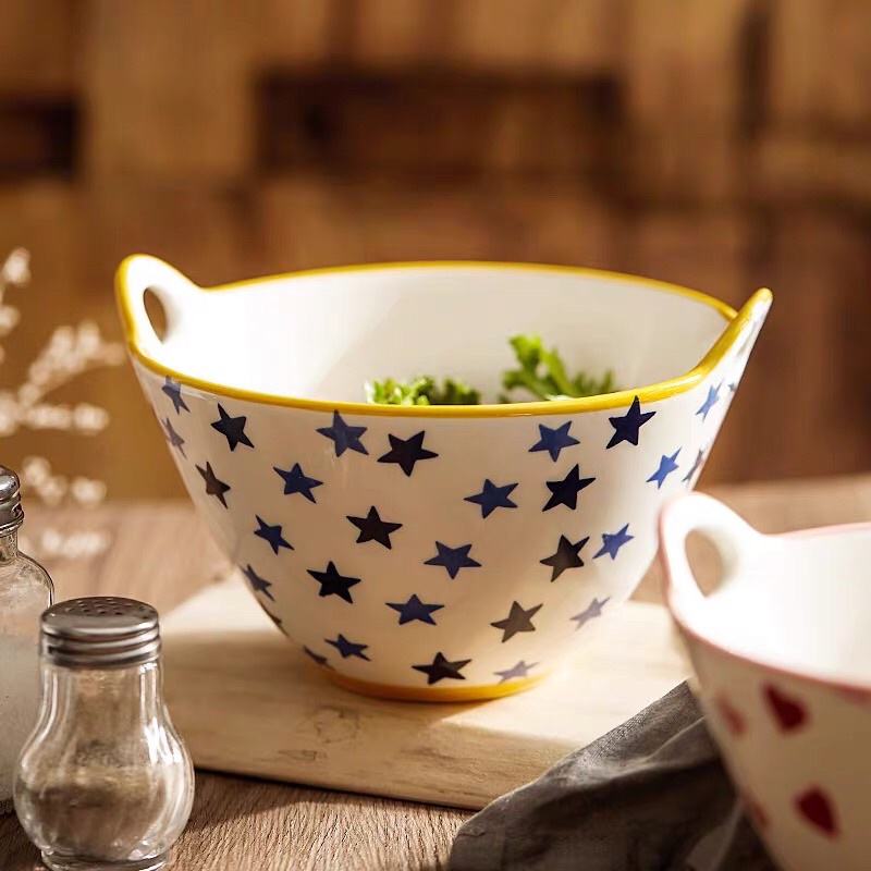 Tô sứ cỡ lớn, tô sứ đựng salad phong cách Nhật Bản