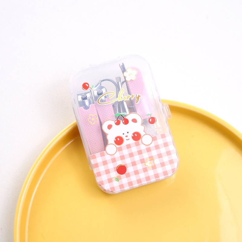 Bộ Kiềm Cắt Móng Tay 7 Món Bằng Thép Không Gỉ Có Hộp Họa Tiết Hoạt Hình Độc Đáo