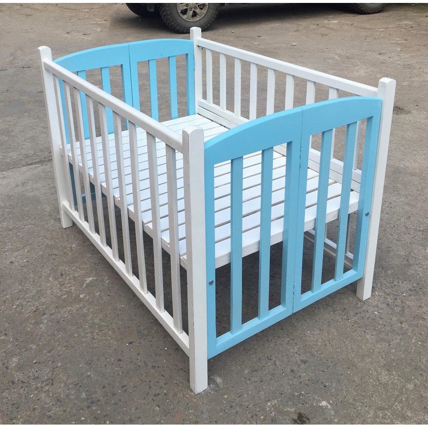 Cũi Cho Bé - Cũi Giường Gỗ Quế Tự Nhiên 100% SƠN MÀU