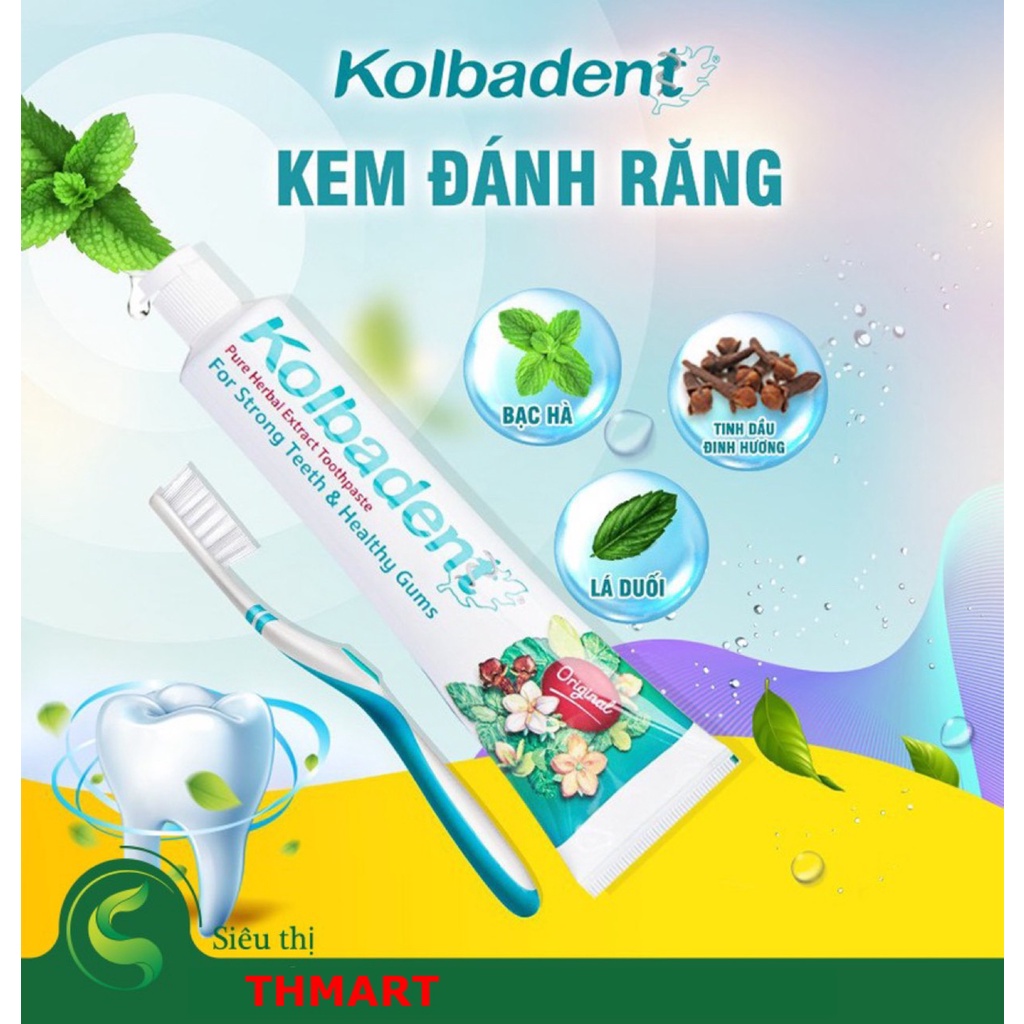 Kem đánh răng thảo dược thuần khiết kolbadent hàng thái lan tuýp 100g