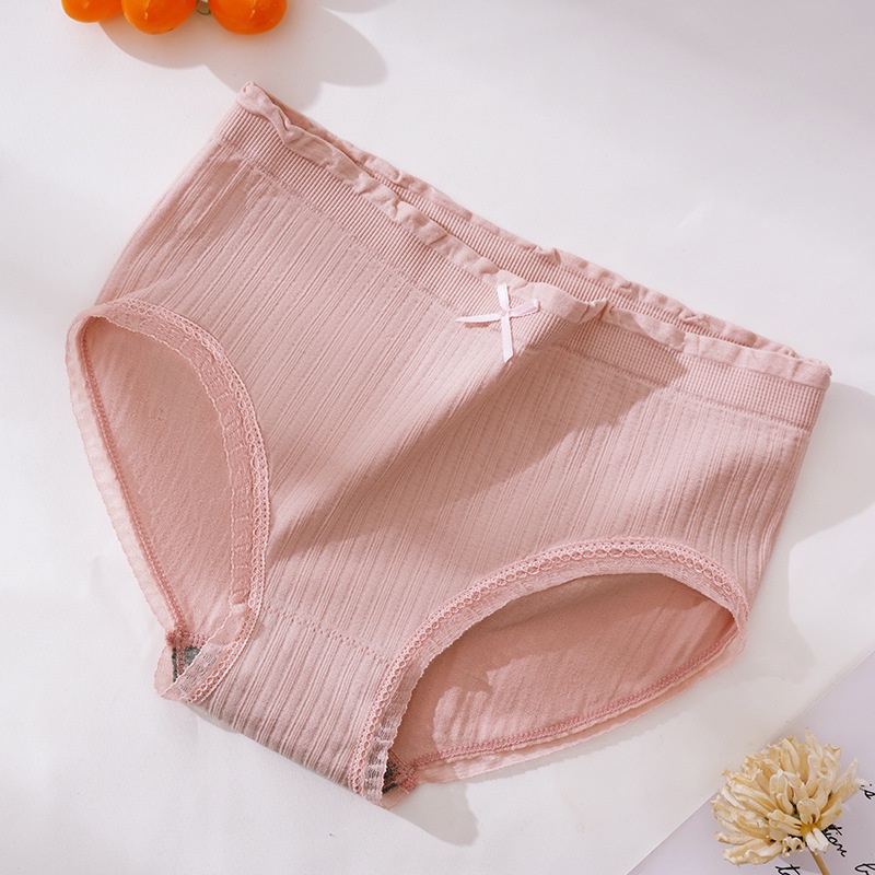 Quần lót nữ cotton kháng khuẩn thoáng mát, quần chip nữ cạp nhún đính nơ xinh tôn vòng 3 thông hơi co giãn 4 chiều – 02