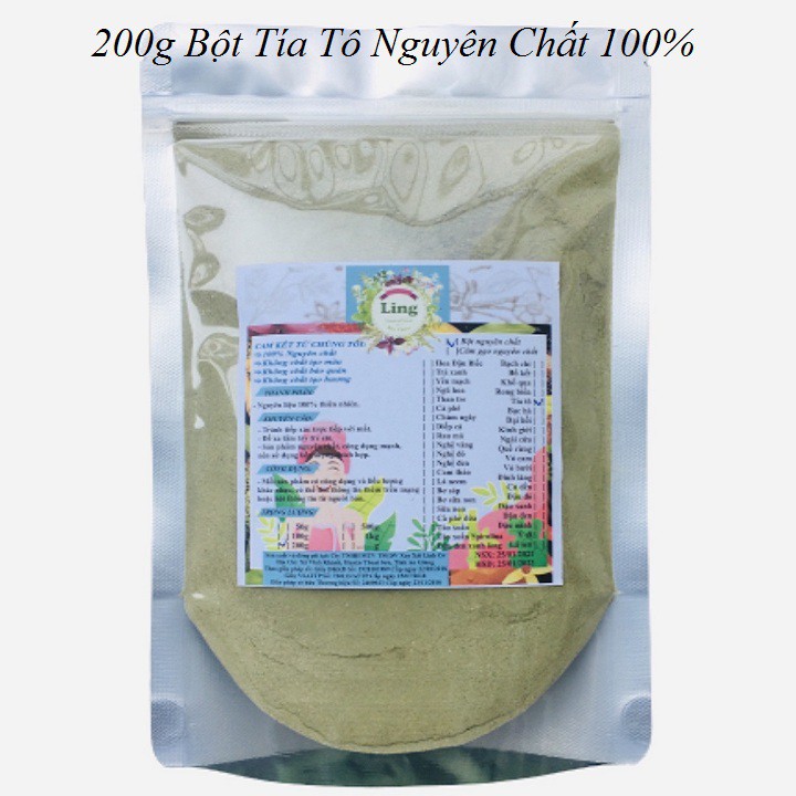 Bột Tía tô 200g có giấy VSATTP và ĐKKD nguyên chất thiên nhiên 100%