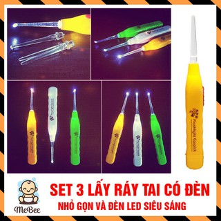 Combo 3 dụng cụ lấy ráy tai đèn LED phát sáng shop oanh